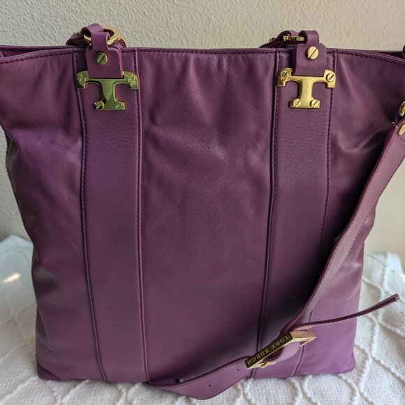 Tory Burch Fuchsia Leather shoulder bag with cross-body strap - Picture 1 of 15
